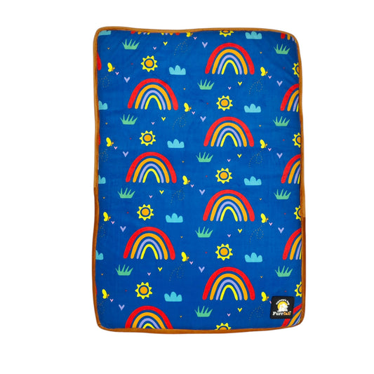 Furrfab Rainbow Blue Print Pet Mat