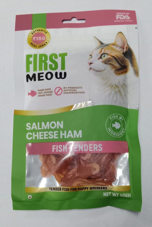 First Meow Treats For Cats Salmon Cheese Ham, 40g