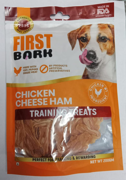 First Bark Chicken Cheese Ham 'Training Cubes Dog Treat, 200g