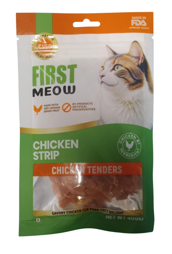 First Meow Treats For Cats Chicken Strip, 40g Ingredients