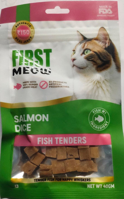 First Meow Treats For Cats Salmon Dice, 40g