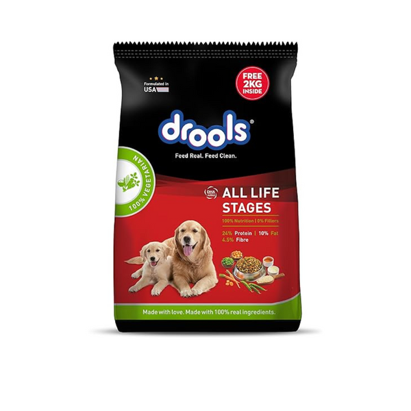 Drools Dry Dog Food All Lifestages 100% Vegetable, 10Kg Pack Ingredients
