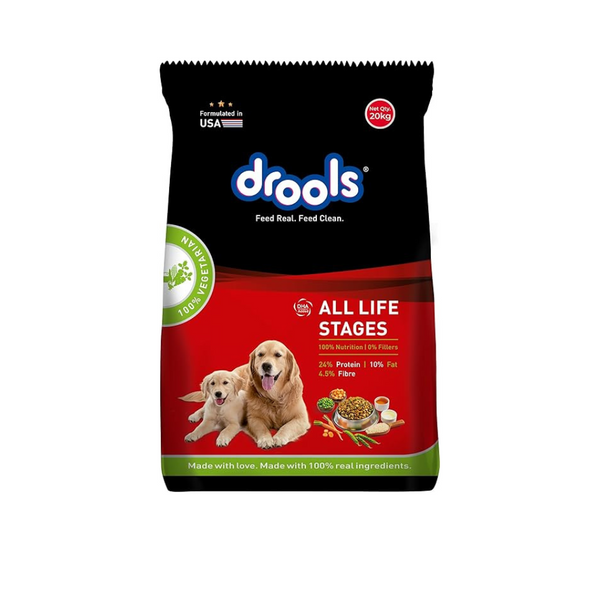 Drools Dry Dog Food All Lifestages 100% Vegetable, 20Kg Pack Ingredients