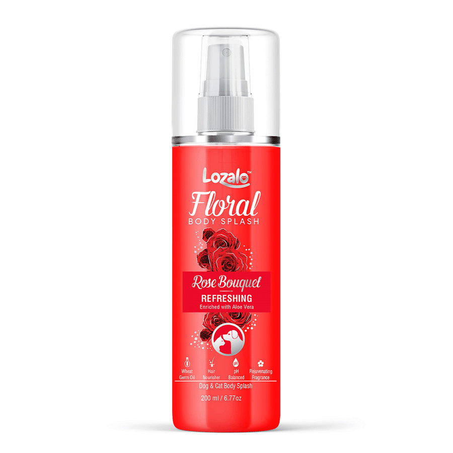 Lozalo Floral Rose Pet Perfume Spray - 500 ml for Dogs & Cats
