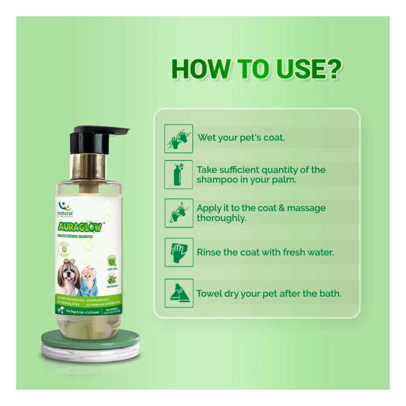 Natural Remedies Auraglow Moisturizing Shampoo for Dogs & Cats - Image 4