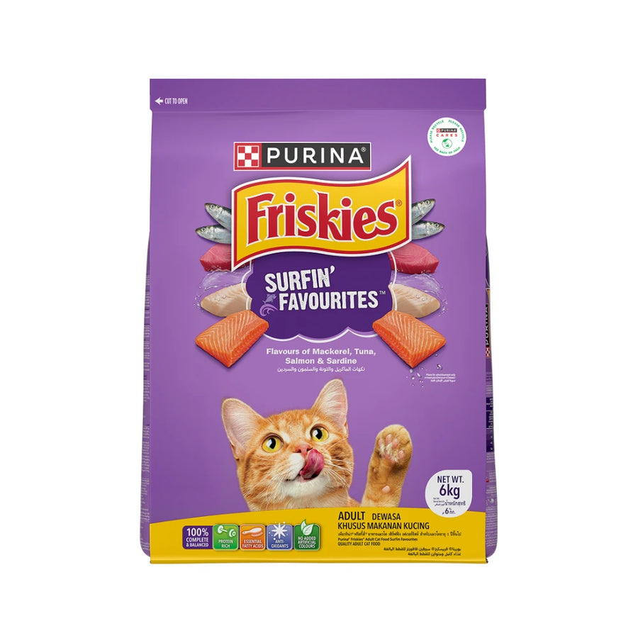 Purina Friskies Surfin' Favourites Adult Dry Cat Food 6kg