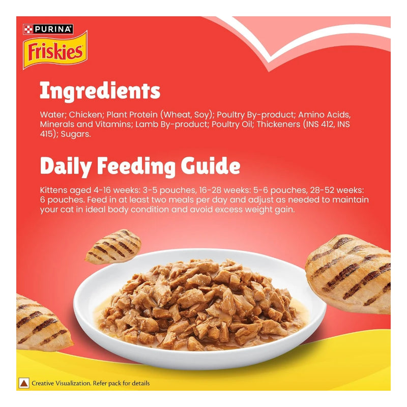 Purina Friskies Gravy-Licious Kitten Food in Chicken Flavour, Wet Kitten Food, Balanced Nutrition, Pack of 12, (70g x 12), 840g - Image 4