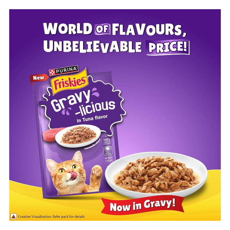 Purina Friskies Tuna Gravy-Licious, for Adult Cats, Pack of 12 (70gx12) - Image 7
