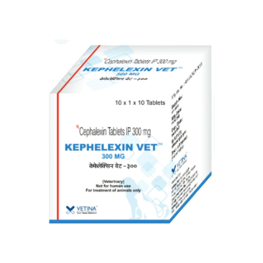 Kephelexin Vet Tablets 300 mg (10 x 1 x 10 tablets)