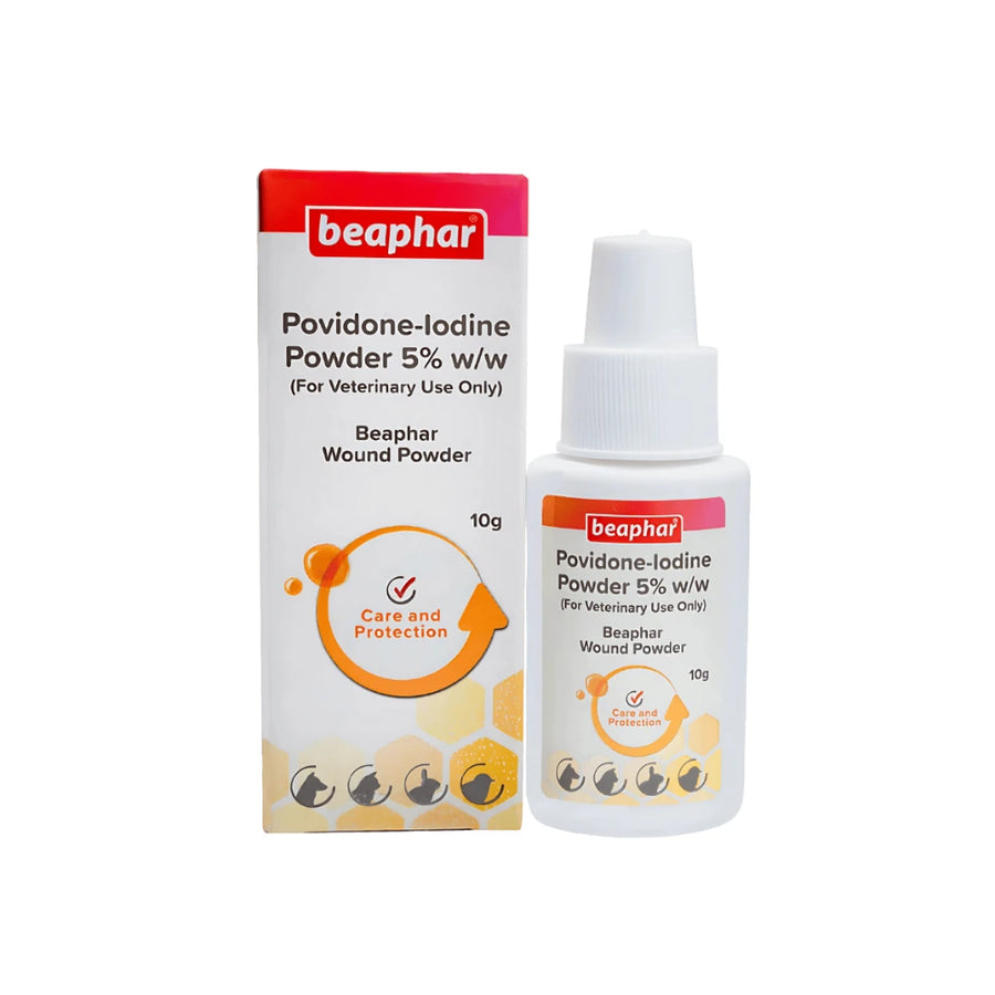 Beaphar Povidone-Iodine Antiseptic Wound Powder for Dogs & Cats 10g