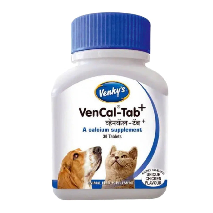 VENKYS VenCal Tab+ Calcium Supplement for Dogs & Cats – 30 Tablets