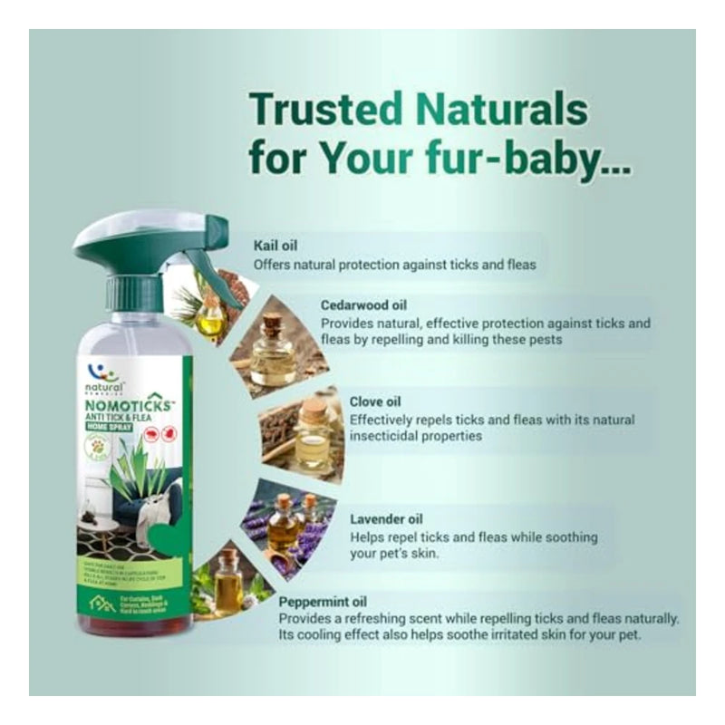 Natural Remedies Nomoticks Anti-Tick & Flea Home Spray 450ml - Image 5