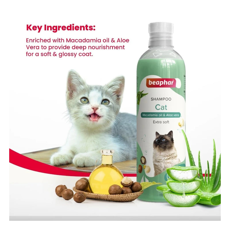 Beaphar Cat Shampoo with Macadamia Oil & Aloe Vera 250ml - Image 3