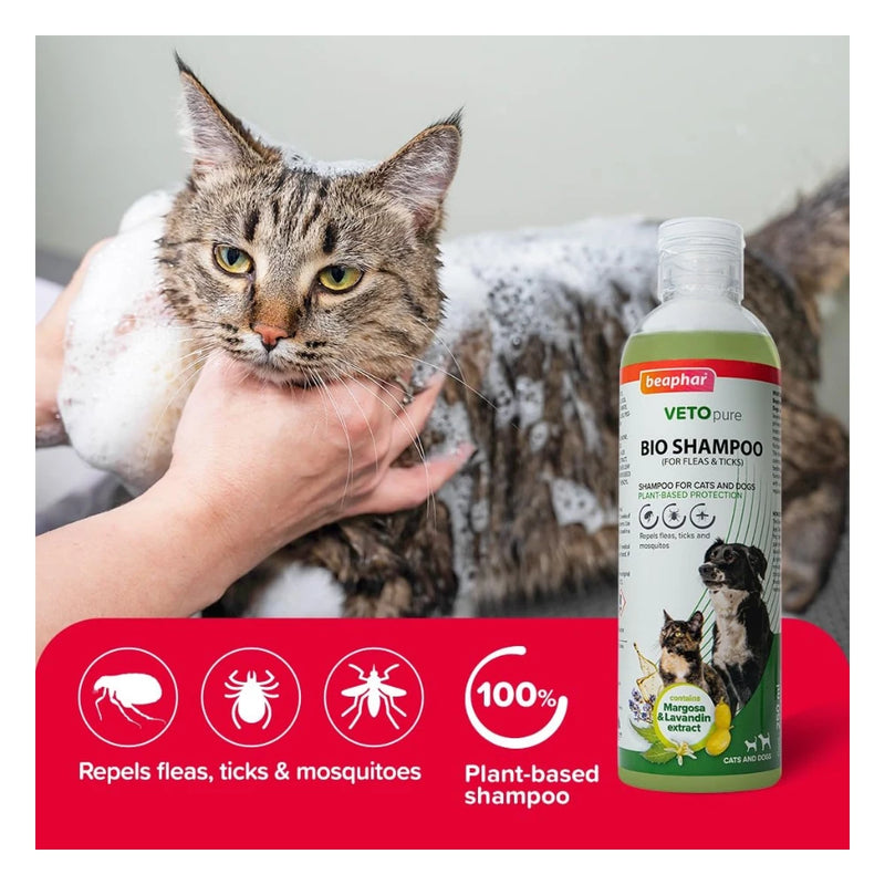Beaphar VetoPure Bio Flea & Tick Shampoo for Dogs & Cats 250ml - Image 3