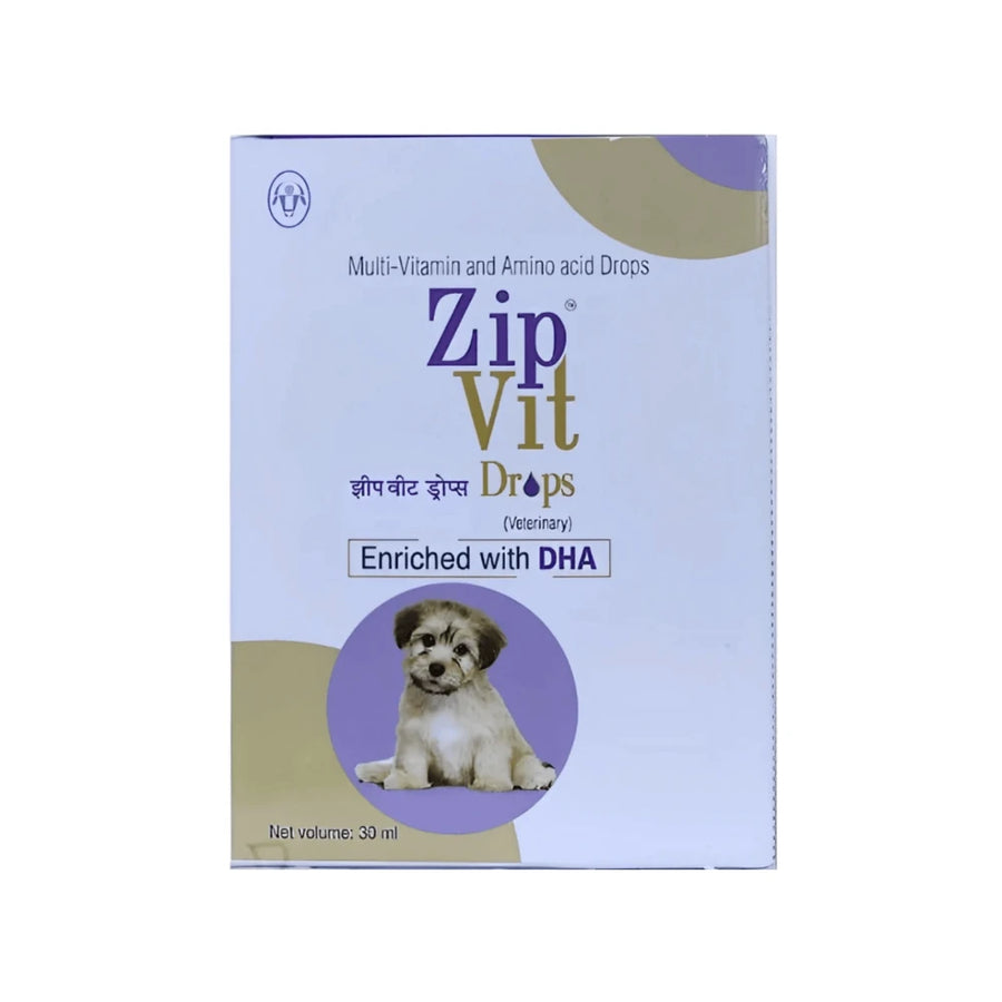 Intas Zipvit Multivitamin Drops 30ml for Dogs, Cats & Birds