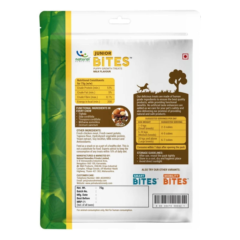 Natural Remedies Junior Bites Milk Flavour Puppy Treats 75g - Image 2