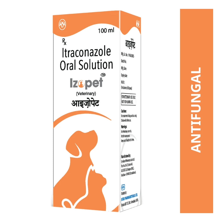 Intas Izopet Itraconazole Oral Solution 100ml for Dogs & Cats