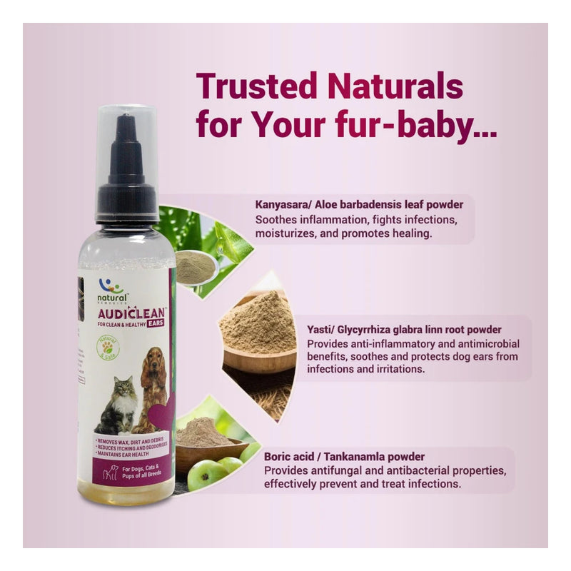 Natural Remedies Audiclean Ear Cleaner 90ml for Dogs & Cats - Image 5