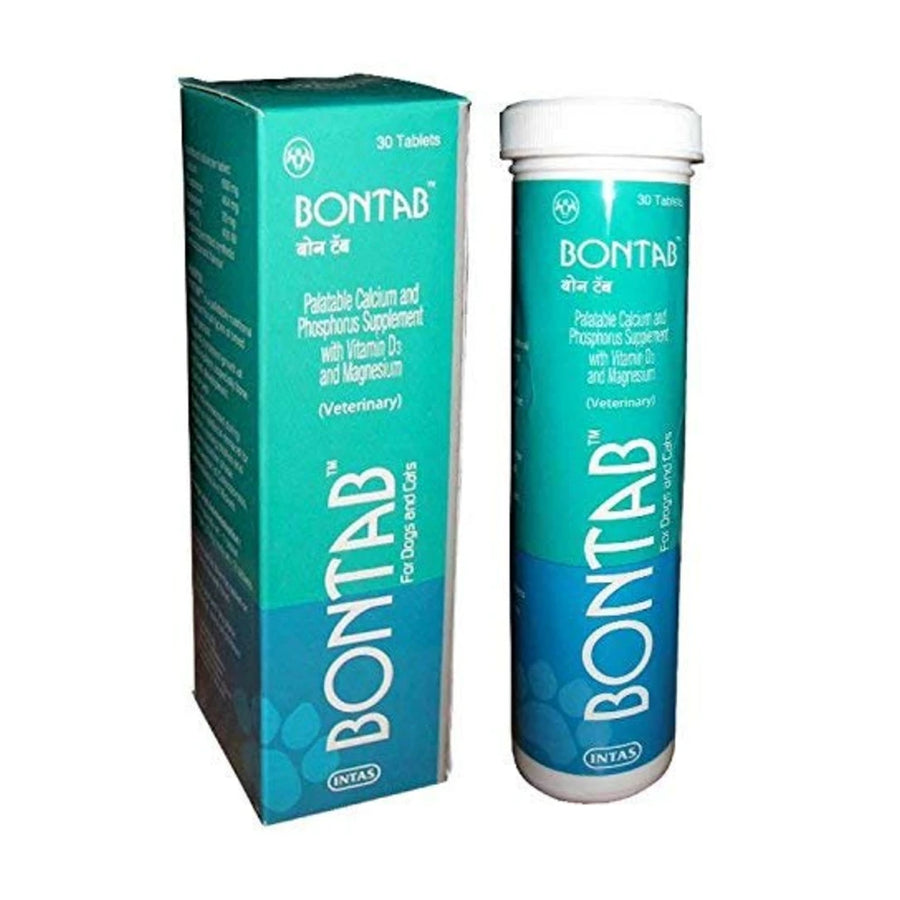 Intas Bontab Calcium Supplement for Dogs & Cats – 30 Tablets
