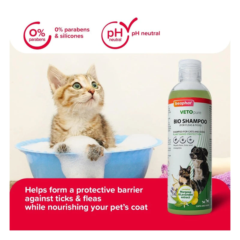 Beaphar VetoPure Bio Flea & Tick Shampoo for Dogs & Cats 250ml - Image 4