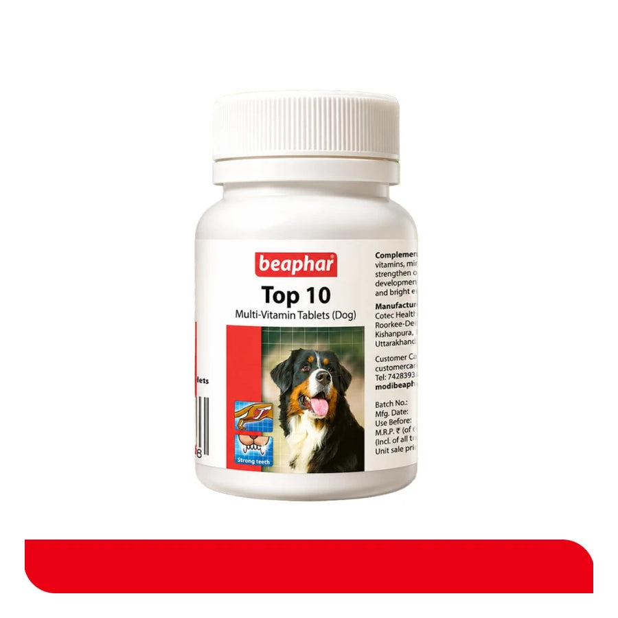 Beaphar Top 10 Multivitamin Tablets for Dogs – 60 Tablets