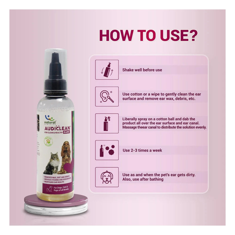 Natural Remedies Audiclean Ear Cleaner 90ml for Dogs & Cats - Image 6