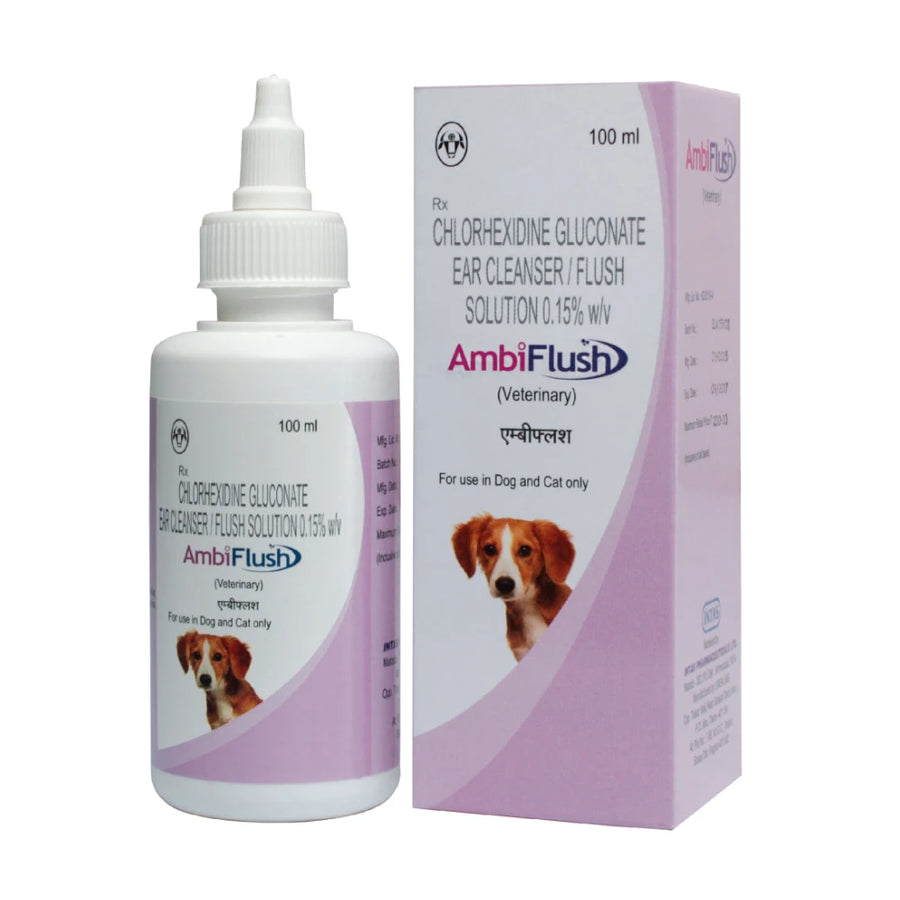 Intas Ambiflush Ear Cleanser 100ml for Dogs & Cats