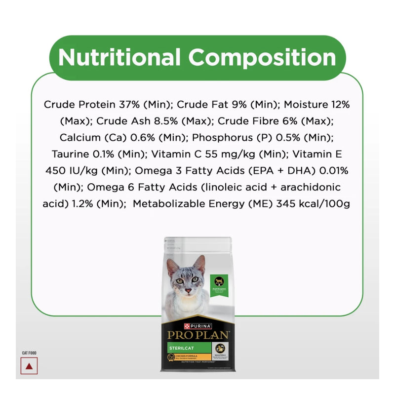 Purina Pro Plan Adult Sterilcat Chicken Dry Cat Food 1.2kg - Image 7