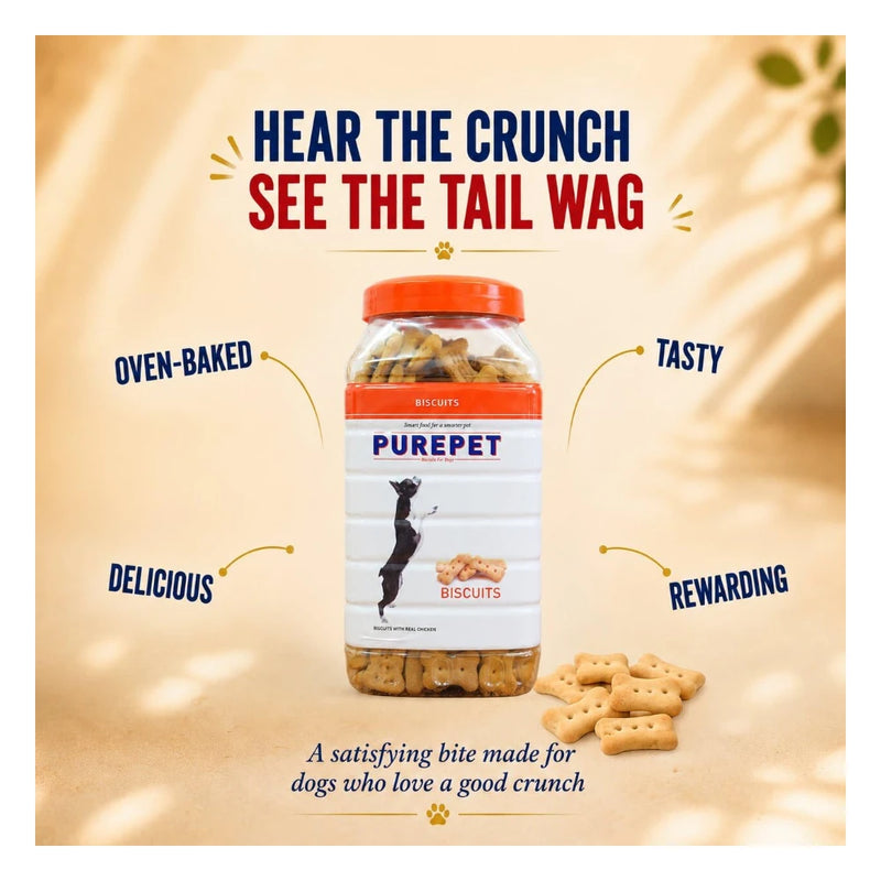 Purepet Biscuits Chicken Flavor Jar - Image 10