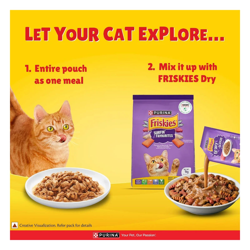Purina Friskies Tuna Gravy-Licious, for Adult Cats, Pack of 12 (70gx12) - Image 2