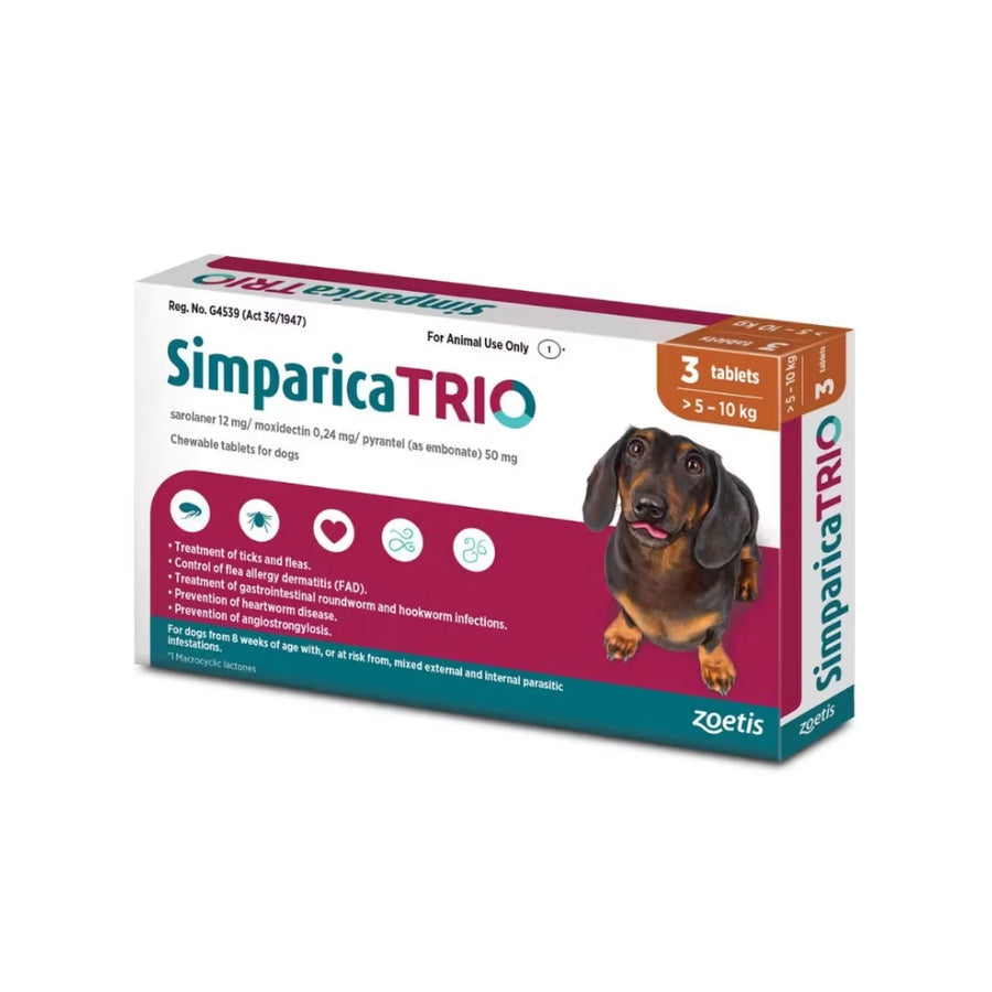 Simparica Trio caramel -5.1-10 kg (3 tab x 1bls)