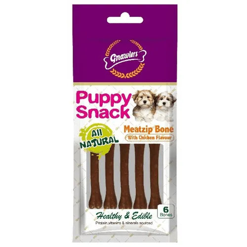 Gnawlers Zip Jar & Pouch Puppy Snacks Pouch, 40g (Pack of 6)