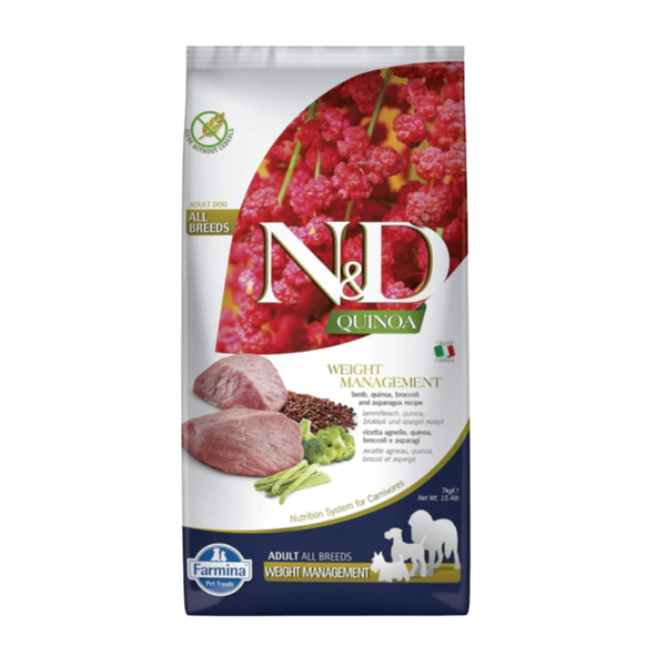 N&D Quinea Weight Management Lamb Adult Medi/Maxi Dry Dog Food Ingredients
