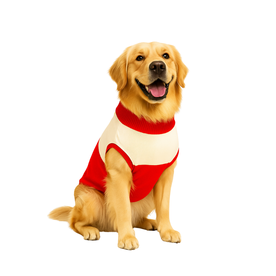 Furrfab Pink & White Sweater- Warm & Stylish for Dogs