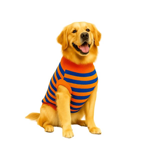 Furrfab Orange & Blue Dog Sweater For Winter Ingredients