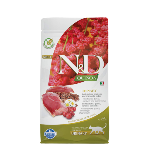 N&D Quinoa Urinary Duck Adult Dry Food for Cats Ingredients