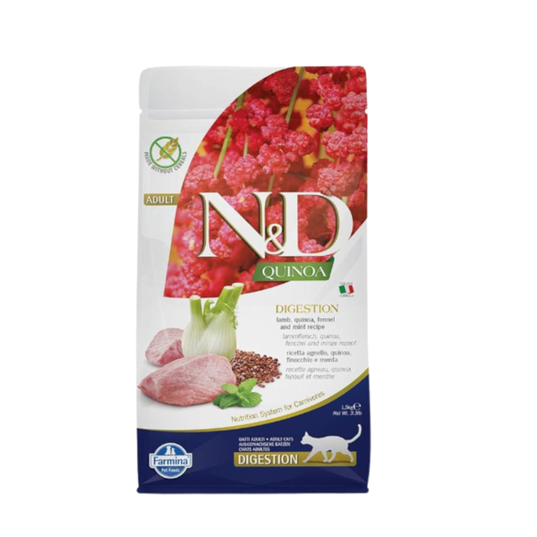N&D Quinoa Digestion Lamb Adult Dry Food for Cats Ingredients