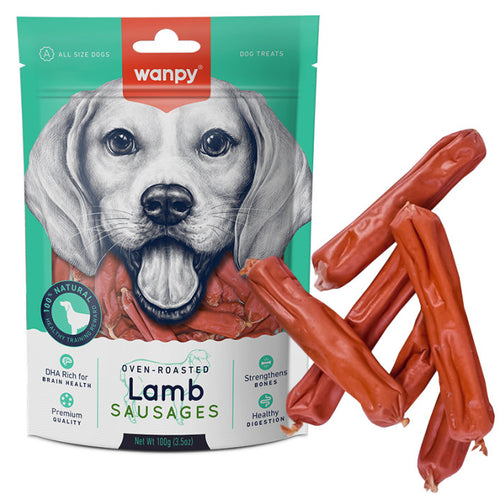 Wanpy Natural Dog Treat | Lamb Sausages 100Gm (Pack of 1)