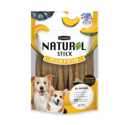 Goodies Natural Sticks - Pumpkin Flavored, 250g for Dogs