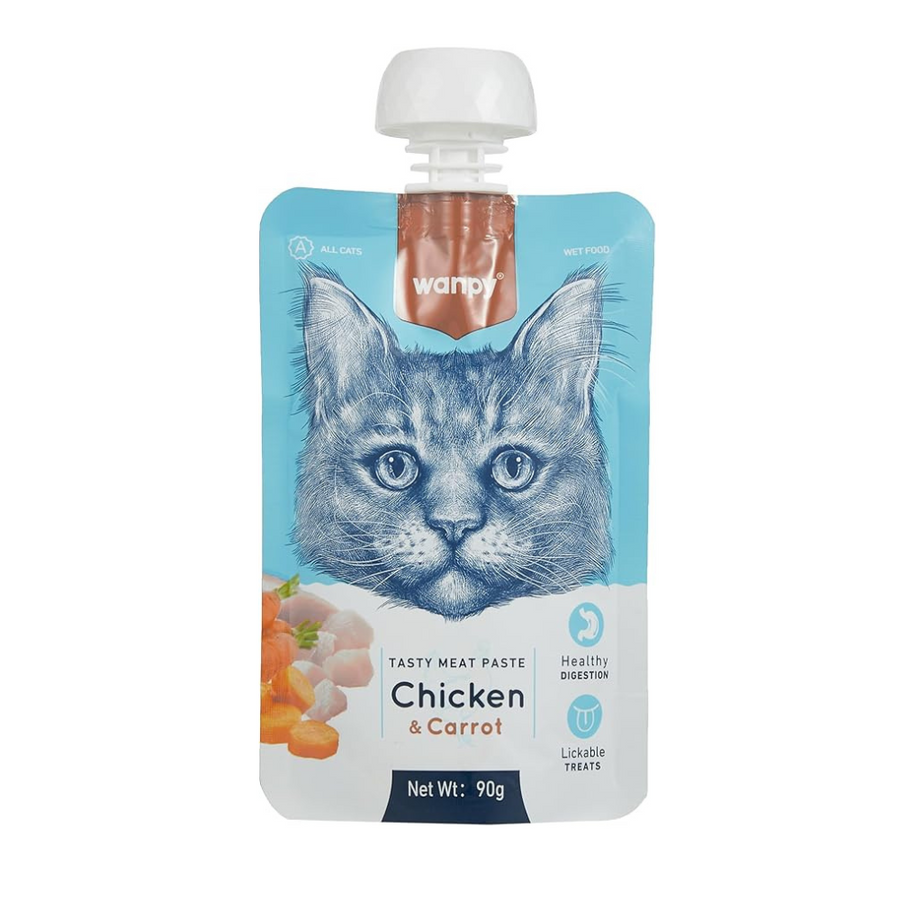 Wampy Meat Paste Chicken & Carrot Cat Wet Food, 90g