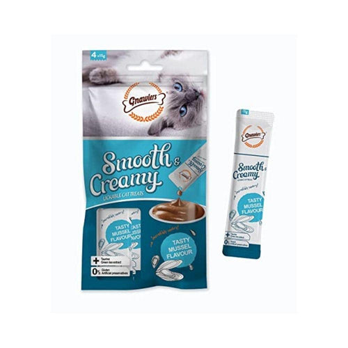 Gnawlers Cat Creamy Treat Mussel Flavor (4x15g), 60g
