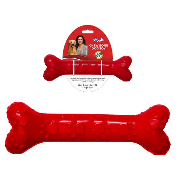 Drools Non-Toxic Bone Shape Rubber Toy for Dogs (Large) 21.59 cm Pack Ingredients