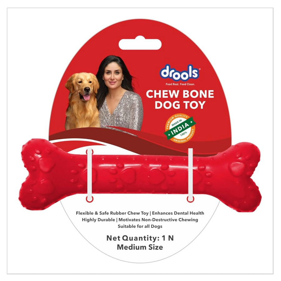 Drools Non-Toxic Bone Shape Rubber Toy for Dogs (Medium) 12.7 cm Pack