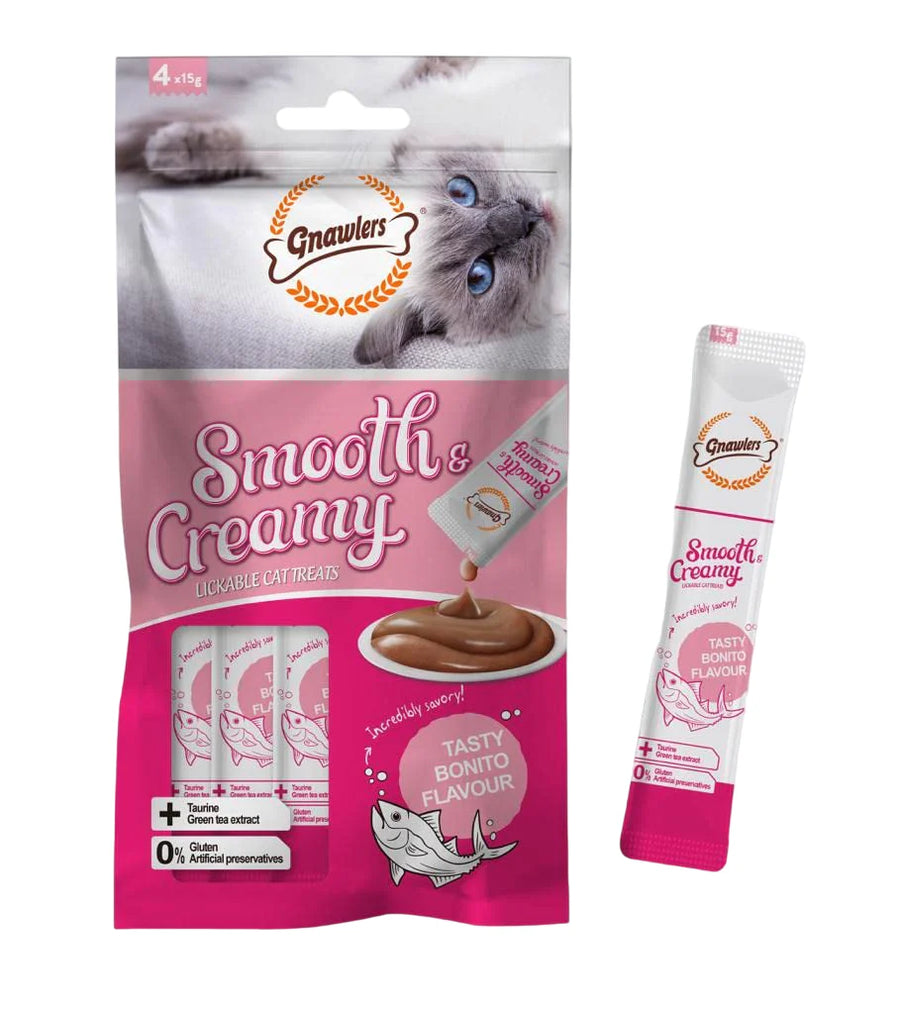 Gnawlers Cat Creamy Treat Bonito Flavor (4x15g), 60g