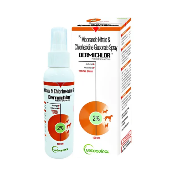 Vetoquinol Dermichlor Spray for Dogs and Cats, 100ml Ingredients