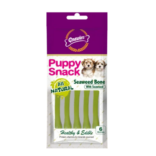 Gnawlers Seaweed Pouch Puppy Snacks, 40g (Pack of 3)